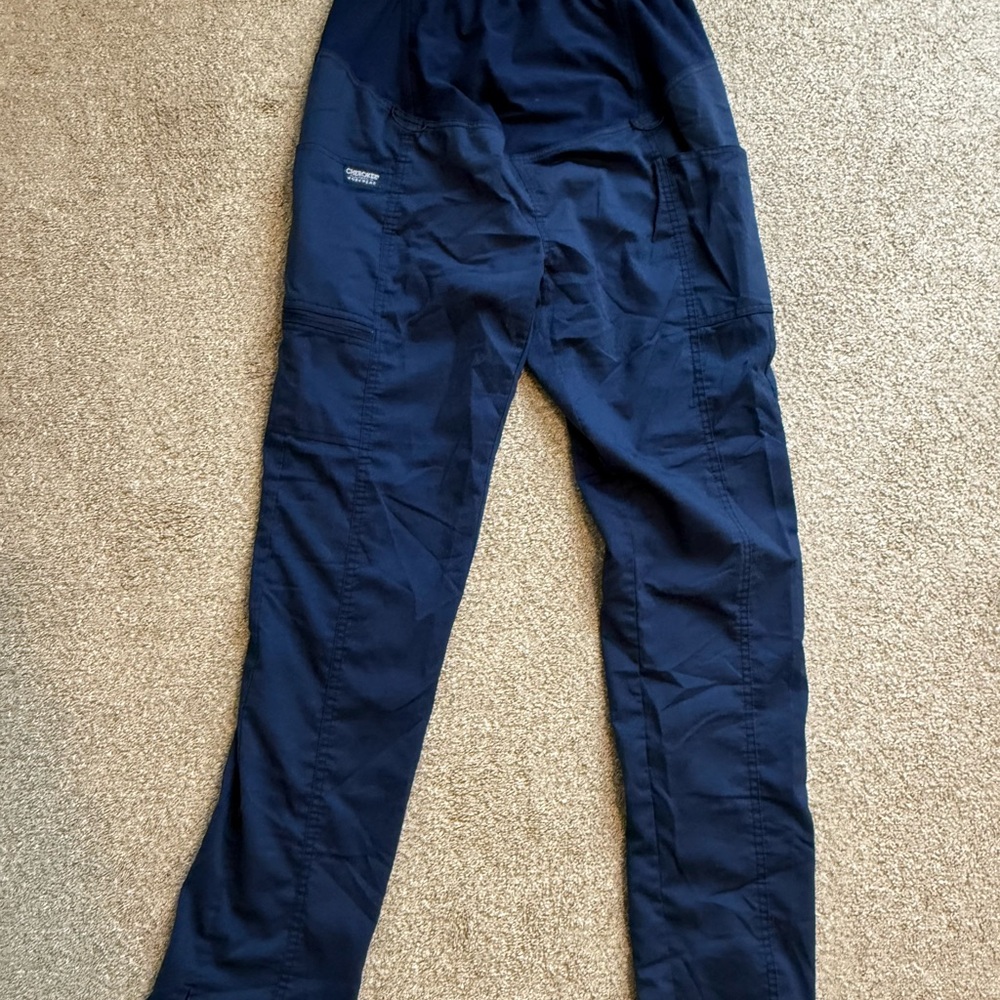 Women’s navy Cherokee maternity scrub pants size small tall